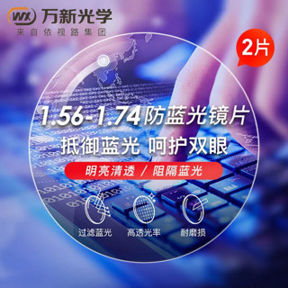 PLUS会员：winsee 万新 1.60防蓝光树脂镜片*2片+超轻眼镜多款可选