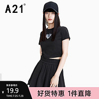 A21 女士短款T恤 F421231010
