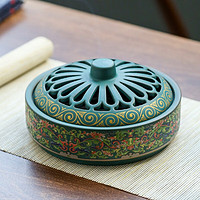 PLUS会员：景泰蓝陶瓷珐琅蚊香盘香炉摆件 15.5*7.5cm