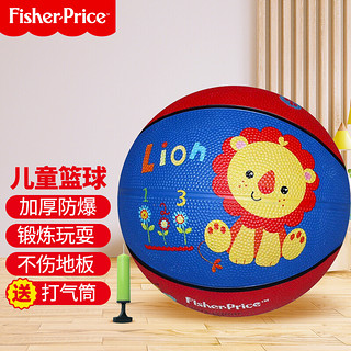 Fisher-Price 儿童玩具球17cm 卡通小皮球拍拍球幼儿园篮球女男孩 狮子蓝色F0515-2七夕礼物送女友