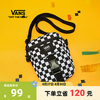 抖音超值购：VANS 范斯 官方 运动斜跨包经典棋盘格百搭时尚通用黑白街头小挎包