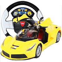 品帅 遥控汽车 方向盘重力感应1:14遥控车 儿童电动玩具赛车模型 男孩礼品 可充电 黄色