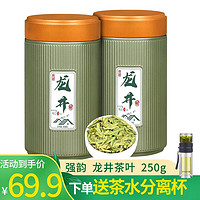 QIANGYUN 强韵 茶叶礼盒装 龙井送茶水分离杯 250g