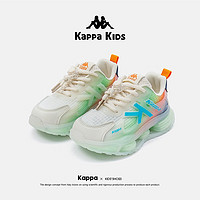 Kappa 卡帕 儿童鞋男童运动鞋女童2023秋季新款中大童亲子老爹鞋子 绿色单 34 21.8cm20.8cm