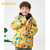 巴拉巴拉男童装棉衣宝宝棉服秋冬短款冲锋衣服两件套童趣 咖色调00355 90cm