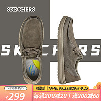 SKECHERS 斯凯奇 男鞋时尚商务休闲鞋美式休闲帆布鞋复古低帮耐磨一脚蹬板鞋