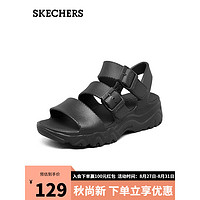 SKECHERS 斯凯奇 泡泡熊猫坡跟凉鞋运动休闲厚底沙滩鞋女111061  BBK全黑色 35