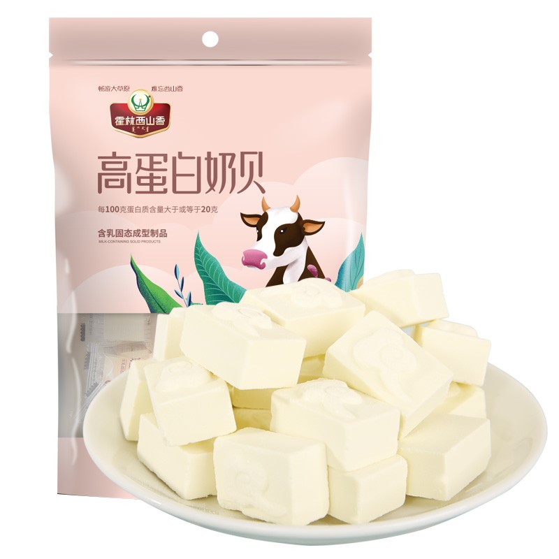 霍林西山香 内蒙古特产200g高蛋白牛奶片独立装儿童干吃奶贝草原奶酪零食 200g高蛋白（原味）