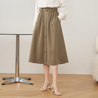 高腰法式复古半身裙女2022秋季新款腰带显瘦文艺中长a字裙子