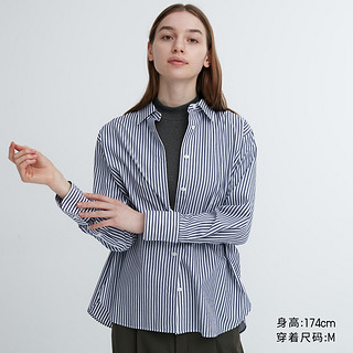 UNIQLO 优衣库 女装棉质半高领T恤五分袖打底外穿商务通勤休闲新品460730