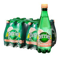 perrier 巴黎水 法国巴黎水500ml*24瓶桃子味Perrier含气矿泉水气泡水全国包邮