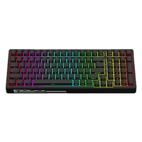 ROYAL KLUDGE G98 侧刻版 100键 2.4G蓝牙 多模无线机械键盘 黑色 RK青瓷轴 RGB