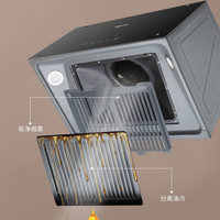 huayue 华悦 油烟机 深腔拢烟 大吸力 强排中式吸油烟机套装 触控体感油烟分离 单烟机