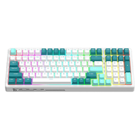 ROYAL KLUDGE G98 正刻版 100键 2.4G蓝牙 多模无线机械键盘 水绿 茶轴 RGB