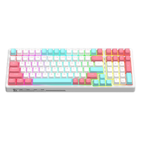 ROYAL KLUDGE G98 正刻版 100键 2.4G蓝牙 多模无线机械键盘 奶昔 青轴 RGB