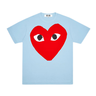 COMME des GARÇONSCOMME DES GARCONS川久保玲CDG PLAY新潮彩色大爱心印花休闲短袖t恤男女款 天蓝色 女M