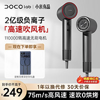 DOCO高速吹风机家用大功率低噪电吹风筒无叶大风力速干2亿负离子不伤发智能恒温学生宿舍寝室便携 深空灰青春款