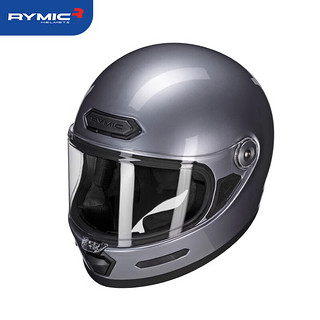 睿觅（RYMIC）摩托车复古头盔全盔3C认证夏季男女机车骑行哈雷头盔V80银灰XXL