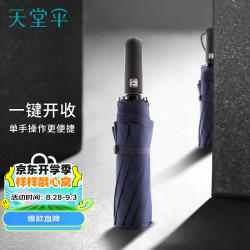 天堂 Paradise 天堂伞 30729 10骨三折晴雨伞 藏青