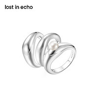 lost in echo2023秋冬流线珍珠组合套戒 银色