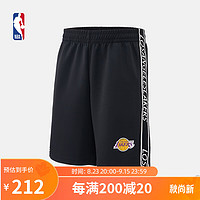 NBA ICON系列-湖人队美式7寸夏季短裤男纯棉篮球休闲运动裤 子夜黑 M