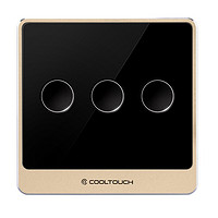 cool touch COOLTOUCH智能开关三开Zigbee3.0京鱼座智能联动语音APP 零火线 轻奢铝合金麒麟黑