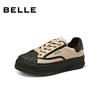 BeLLE 百丽 饼干底帆布鞋女2023春新商场同款撞色设计休闲鞋Y9N1DAM3