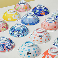 美浓烧（Mino Yaki）碗2件套可爱高颜值吃饭碗精致日本陶瓷日式碗具 小山樱碗1对