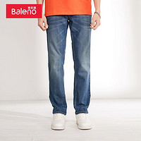 Baleno 班尼路 2023年秋季牛仔裤男直筒新款男装修身长款休闲裤弹力高街