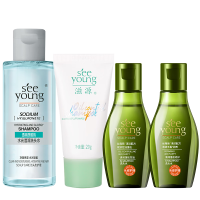会员专享：seeyoung 滋源 超值四件套尝鲜礼包（透明质酸钠洗发水100ml+细胞级洗发水50ml*2+头皮磨砂膏20ml）