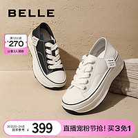 BeLLE 百丽 厚底帆布鞋2023秋季新款女鞋商场小白板鞋休闲鞋子Z7K1DCM3