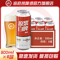 海底捞 啤酒原浆白啤500ml*12罐装整箱小麦啤酒特价听装