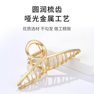 美肤语 大号抓夹鲨鱼夹2个(金属+毛绒)MF8533后脑勺夹子毛茸盘发夹MF8533
