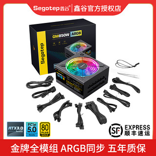 Segotep 鑫谷 GM850W冰山金牌全模组ATX3.0台式机ARGB神光同步电脑主机电源