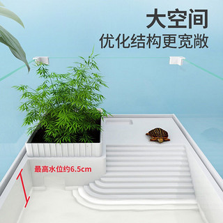 森森（SUNSUN） 乌龟缸带晒台生态龟缸乌龟饲养箱家用水陆缸养龟缸 中号龟缸+过滤器+鹅软石