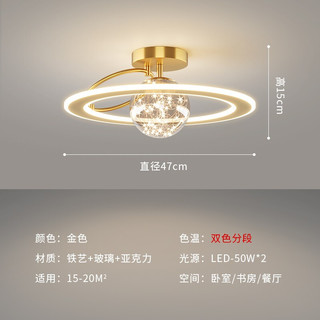 鹿屋 满天星卧室灯2023简约主卧室灯具北欧轻奢大气房间led吸顶灯 满天星金色47CM三色