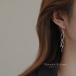 印象 925银耳饰 显瘦耳线耳钉精致时尚流苏耳环小众饰品设计轻奢长款
