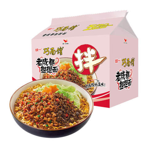 统一方便面/粉_Uni-President 统一巧面馆老成都担担面112g*5袋酱