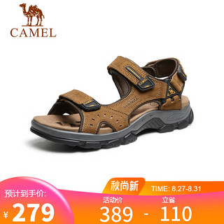 CAMEL 骆驼 魔术贴沙滩户外徒步登山男士休闲凉鞋 GE12220536 驼色 42