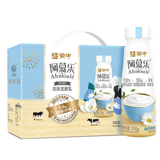 MENGNIU 蒙牛 阿慕乐原味风味发酵乳PET瓶210g×10瓶×1箱（礼盒装）