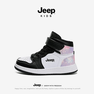 Jeep 吉普 儿童运动鞋高帮板鞋 樱花粉 28