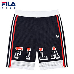 FILA 斐乐 儿童夏季新款男生小童宽松运动五分时尚篮球系列针织短裤