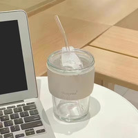 馨悠洁 精选竹节杯吸管杯ins水杯咖啡杯家用杯子玻璃杯茶杯 颜色 350ml
