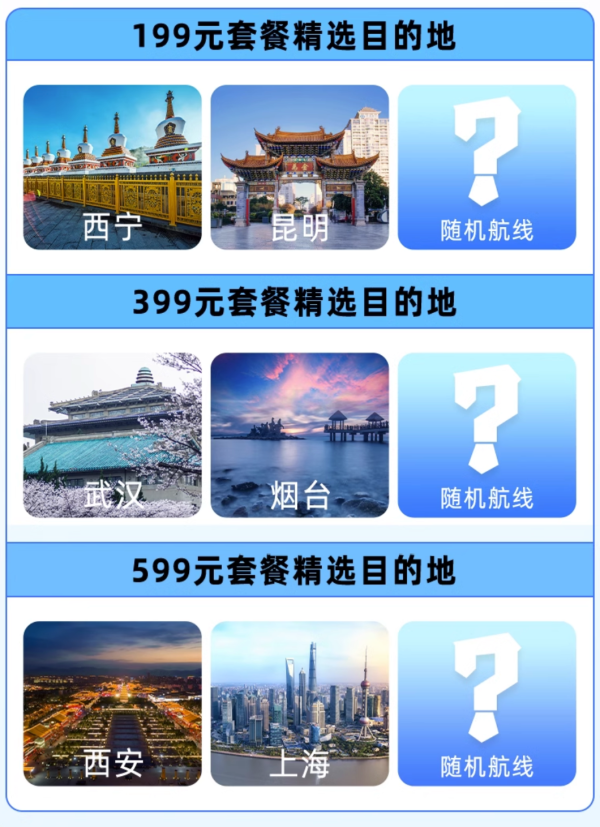 开盲盒决定目的地!飞猪梦幻东方-神秘飞行7.0机票次卡
