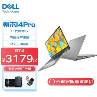 戴尔（DELL）14Pro 成就3400 14英寸酷睿i5轻薄本商务办公学生手提笔记本电脑 石英灰 MX350-2G独显 16G内存 512G固态 定制