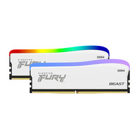 金士顿骇客神条DDR4 3600 8GX2台式机内存条白色灯条游戏