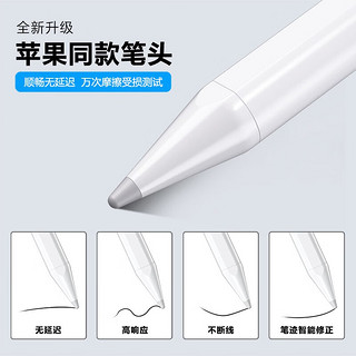 ESCASE ipad电容笔 苹果笔手写笔二代触控倾斜防误触平板电脑iPad2022/9/8/air5/11/10.9TP-03白色