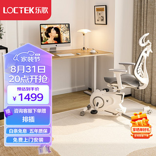 Loctek 乐歌 E2 升降电脑桌 原木色+雅白 1.6m 直形款