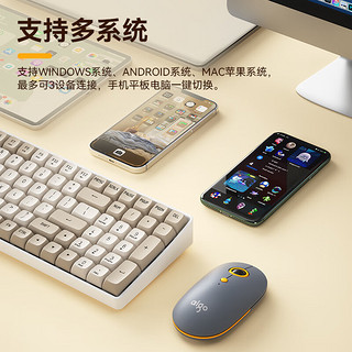 aigo 爱国者 M310摩卡色 无线鼠标 蓝牙三模鼠标 轻音鼠标 三档DPI调节办公笔记本电脑通用蓝牙5.0