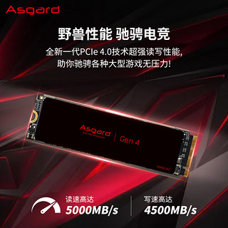 Asgard 阿斯加特 Lite 2TB SSD固态硬盘 M.2接口(NVMe协议) PCIe 4.0 读速高达5000MB/s